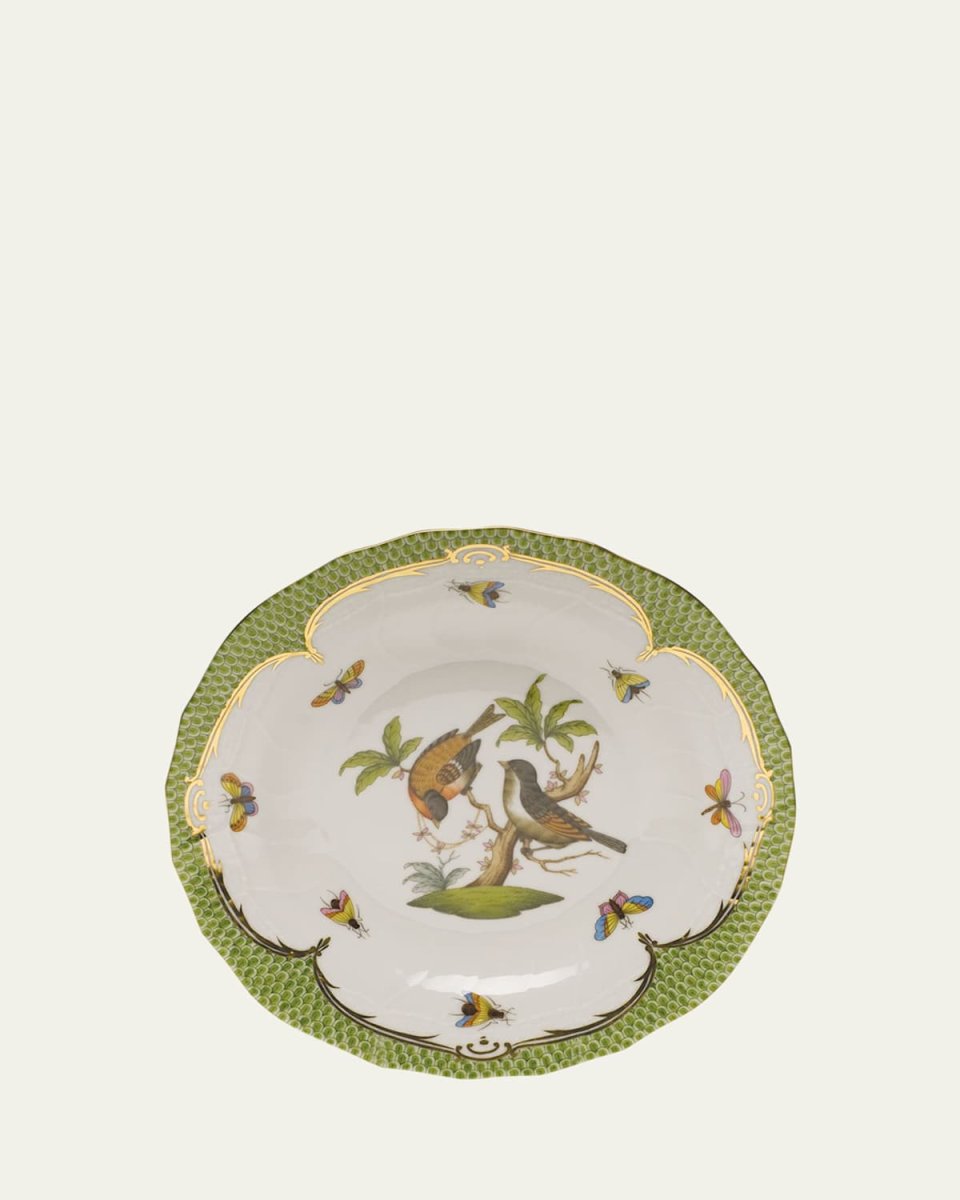 Rothschild Bird Green Motif 12 Dessert Plate